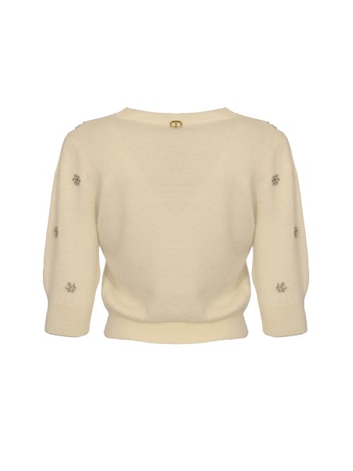 Maglia in misto angora con ricamo gioiello TWINSET | 252TT318100282