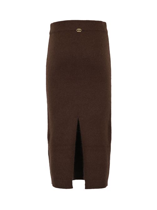 Gonna longuette in maglia di misto angora TWINSET | 252TT318611054