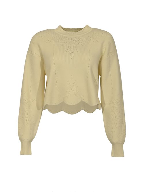 Maglia cropped in misto lana con smerli TWINSET | 252TT321000282