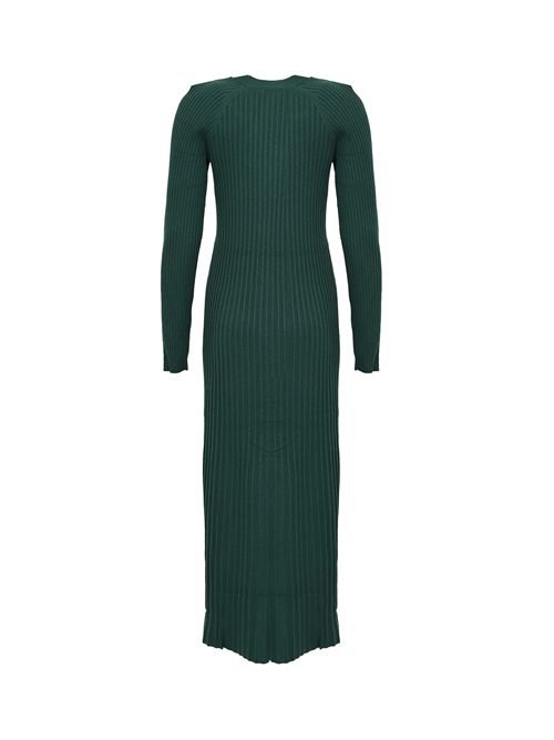 Abito cardigan lungo in misto lana e viscosa a costine Deep Forest TWINSET | 252TT340005247