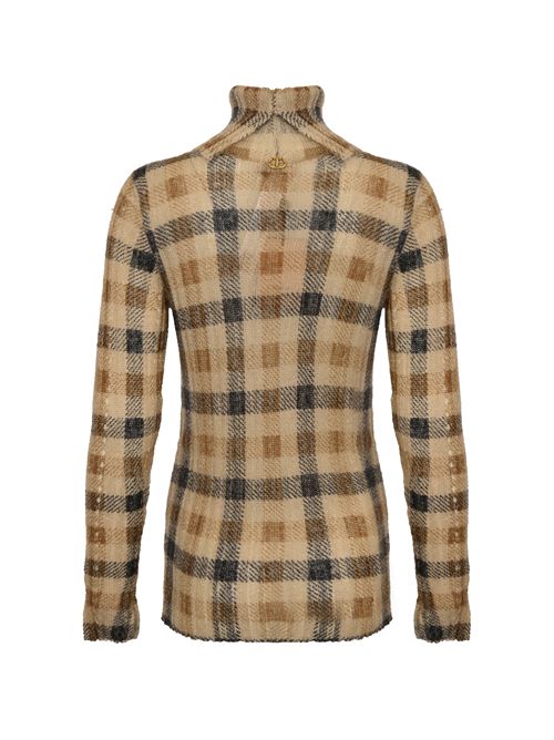 Maglia collo alto in misto mohair e lana check TWINSET | 252TT349013042