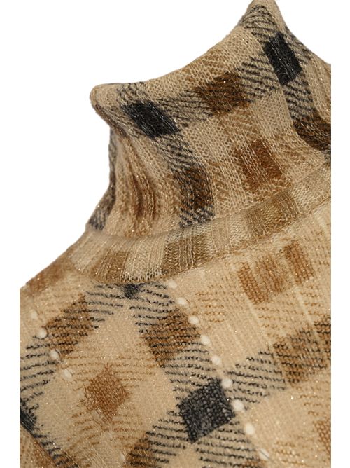 Maglia collo alto in misto mohair e lana check TWINSET | 252TT349013042