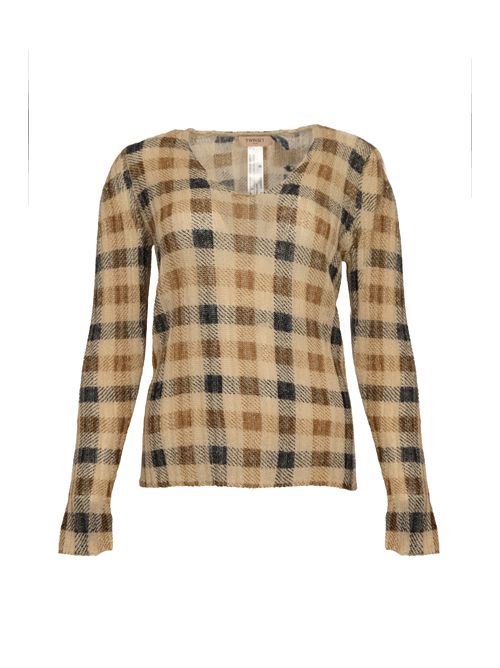 Maglia in misto mohair e lana check TWINSET | 252TT349113042