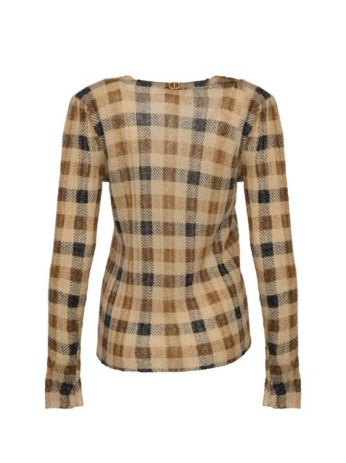 Maglia in misto mohair e lana check TWINSET | 252TT349113042