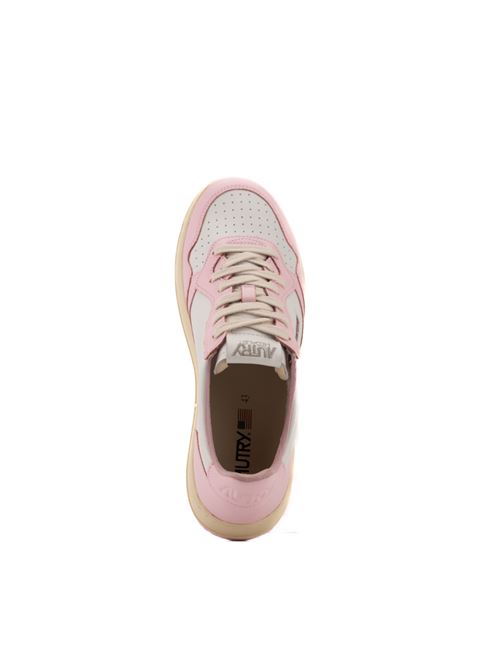 Sneakers Autry Medialist Low in pelle bicolor White/Pink AUTRY | AULMWB37