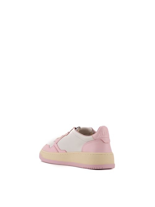 Sneakers Autry Medialist Low in pelle bicolor Bianco/Rosa AUTRY | AULWWB37