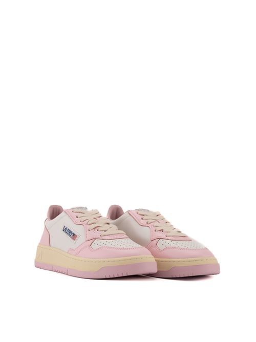 Sneakers Autry Medialist Low in pelle bicolor Bianco/Rosa AUTRY | AULWWB37