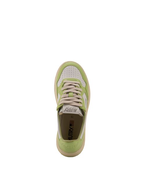 Sneakers Autry Medialist Low in pelle bicolor Bianco/Verde AUTRY | AULWWB42