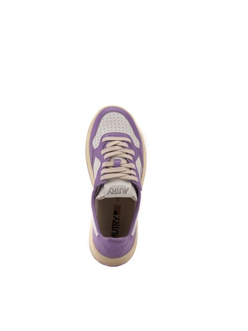 Sneakers Autry Medialist Low in pelle bicolor Bianco/Viola AUTRY | AULWWB43