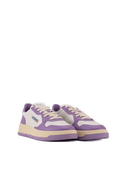 Sneakers Autry Medialist Low in pelle bicolor Bianco/Viola AUTRY | AULWWB43