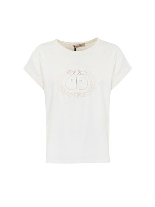 T-shirt con logo in pizzo TWINSET | 241TT214400001