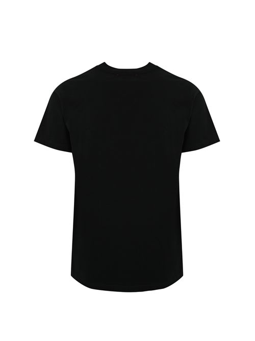 T-shirt in cotone con scollo a V nero AMARANTO | B6D0069A99
