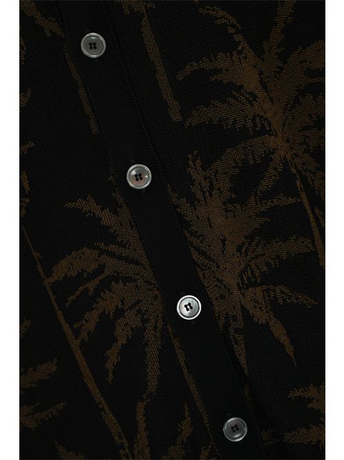 Polo-camicia in maglia di viscosa Nero/Marrone AMARANTO | B9D0015D420