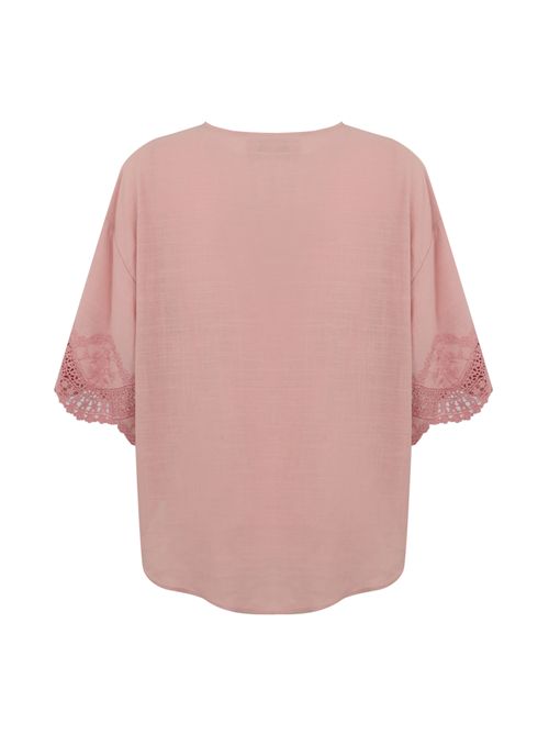 Blusa effetto lino AMOSA | A25SSCA17ROSA
