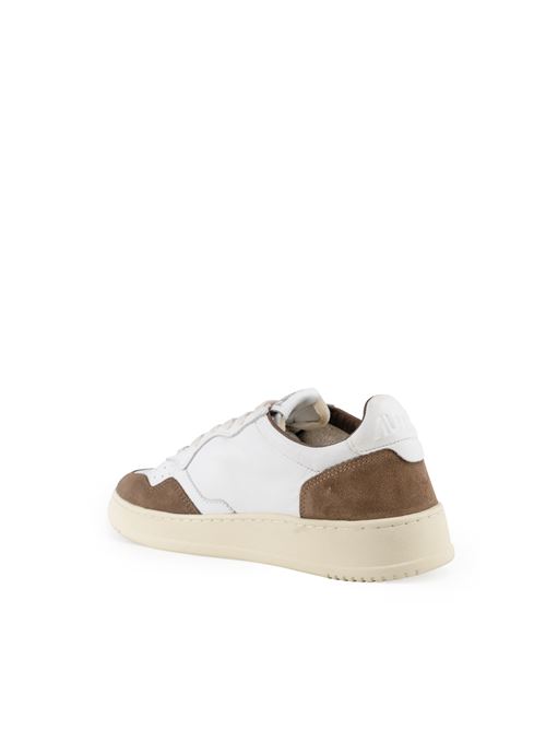 Sneakers Autry Medalist Low in pelle di capra e suede Bianco/Sigaro AUTRY | AULMGS34