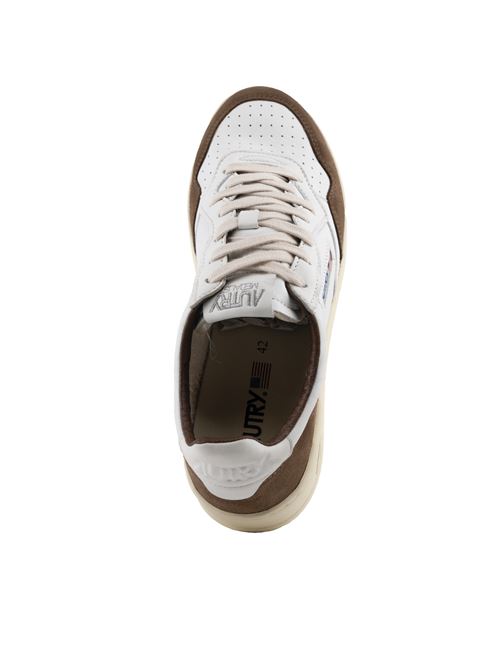 Sneakers Autry Medalist Low in pelle di capra e suede Bianco/Sigaro AUTRY | AULMGS34