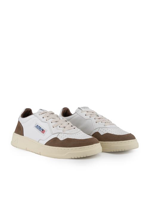 Sneakers Autry Medalist Low in pelle di capra e suede Bianco/Sigaro AUTRY | AULMGS34