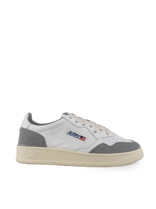 Sneakers Autry Medalist Low in pelle di capra e suede Bianco/Grigio AUTRY | AULMGS37