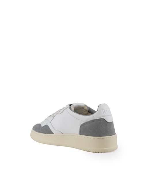 Sneakers Autry Medalist Low in pelle di capra e suede Bianco/Grigio AUTRY | AULMGS37