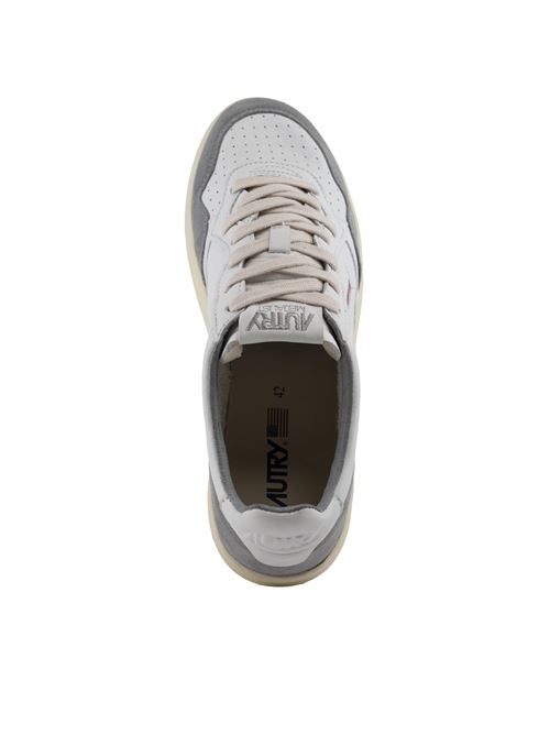 Sneakers Autry Medalist Low in pelle di capra e suede Bianco/Grigio AUTRY | AULMGS37