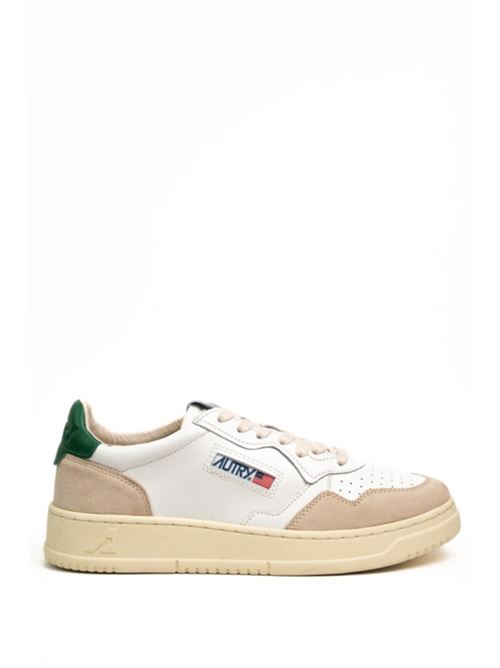 Sneakers Medalist Low in pelle e suede Bianco/Verde AUTRY | AULMLS23