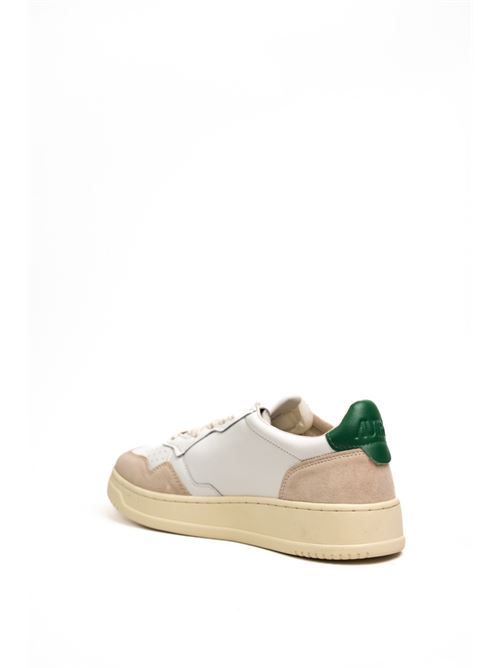 Sneakers Medalist Low in pelle e suede Bianco/Verde AUTRY | AULMLS23