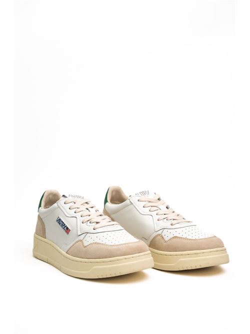 Sneakers Medalist Low in pelle e suede Bianco/Verde AUTRY | AULMLS23