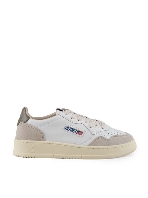 Sneakers Autry Medalist Low in pelle e suede Bianco Fango AUTRY | AULMLS77