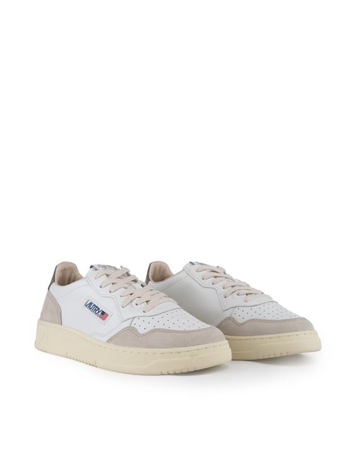 Sneakers Autry Medalist Low in pelle e suede Bianco Fango AUTRY | AULMLS77