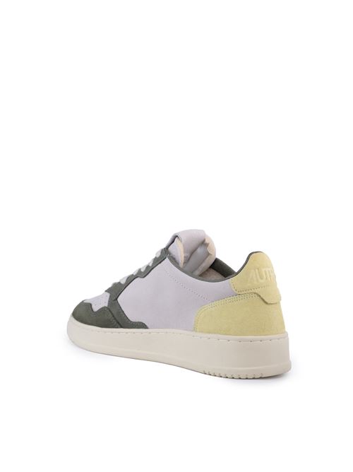 Sneakers Autry Medalist Low Tricolor in suede Schio Green e Lemon AUTRY | AULMTS05