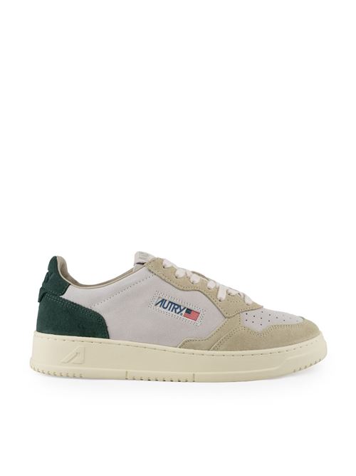 Sneakers Autry Medalist Low Tricolor in suede Bottle Green e Papyrus AUTRY | AULMTS06