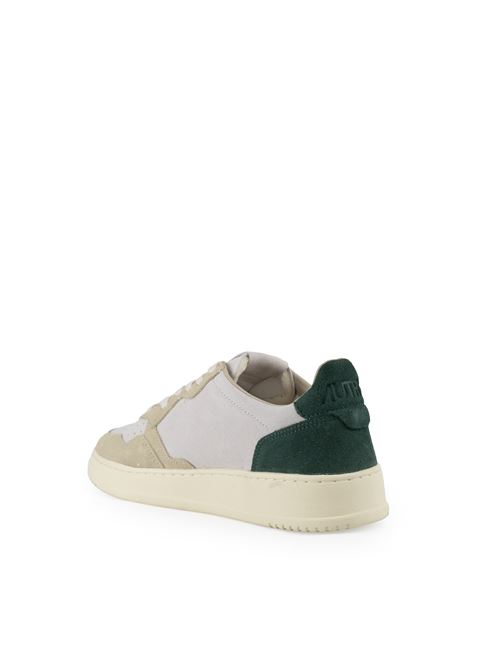 Sneakers Autry Medalist Low Tricolor in suede Bottle Green e Papyrus AUTRY | AULMTS06