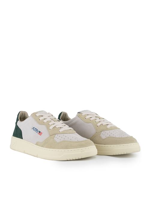 Sneakers Autry Medalist Low Tricolor in suede Bottle Green e Papyrus AUTRY | AULMTS06