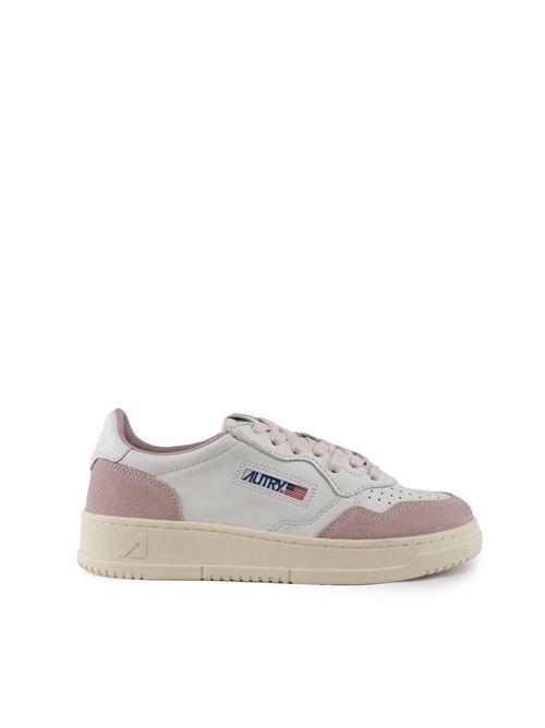 Sneakers Autry Medalist Low in pelle di capra e suede Bianco e Powder AUTRY | AULWGS36