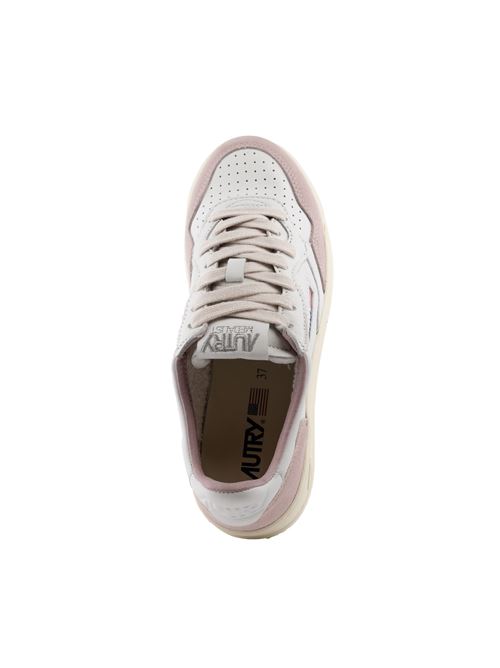 Sneakers Autry Medalist Low in pelle di capra e suede Bianco e Powder AUTRY | AULWGS36