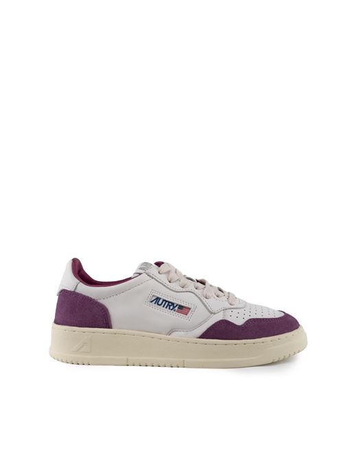 Sneakers Autry Medalist Low in pelle di capra e suede Bianco e Viola AUTRY | AULWGS39