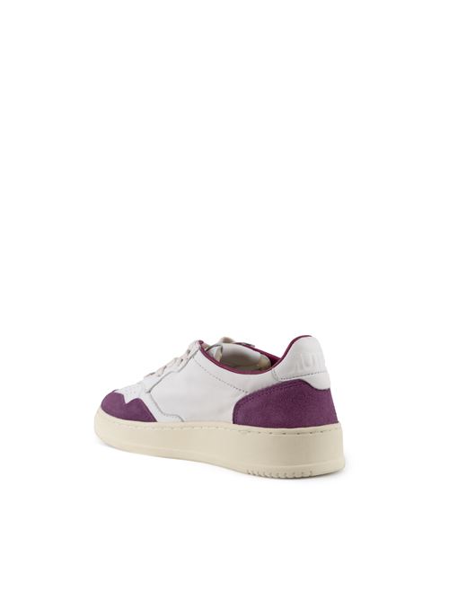 Sneakers Autry Medalist Low in pelle di capra e suede Bianco e Viola AUTRY | AULWGS39