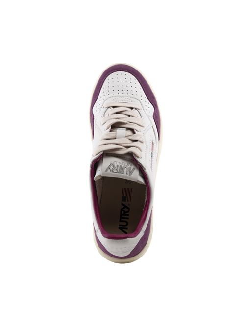 Sneakers Autry Medalist Low in pelle di capra e suede Bianco e Viola AUTRY | AULWGS39