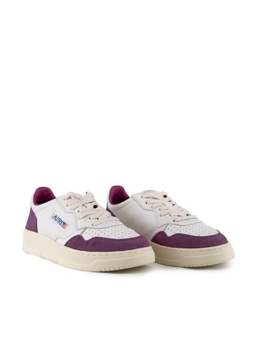 Sneakers Autry Medalist Low in pelle di capra e suede Bianco e Viola AUTRY | AULWGS39