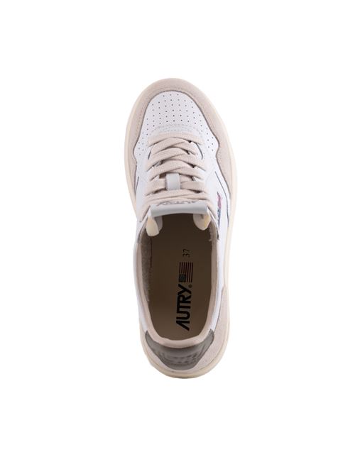 Sneakers Autry Medalist Low in pelle e suede Bianco e Covert Green AUTRY | AULWLS77