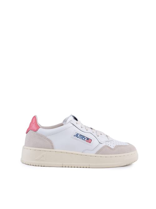 Sneakers Autry Medalist Low in pelle e suede Bianco e Tea Rose AUTRY | AULWLS78