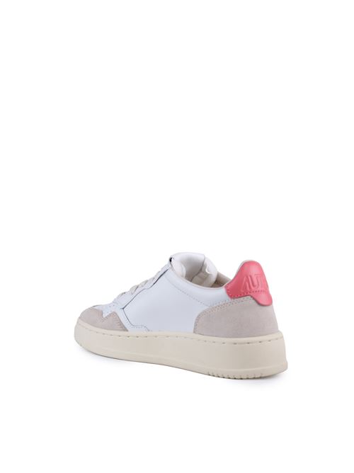 Sneakers Autry Medalist Low in pelle e suede Bianco e Tea Rose AUTRY | AULWLS78