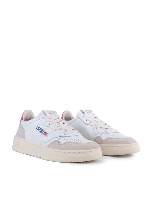 Sneakers Autry Medalist Low in pelle e suede Bianco e Tea Rose AUTRY | AULWLS78