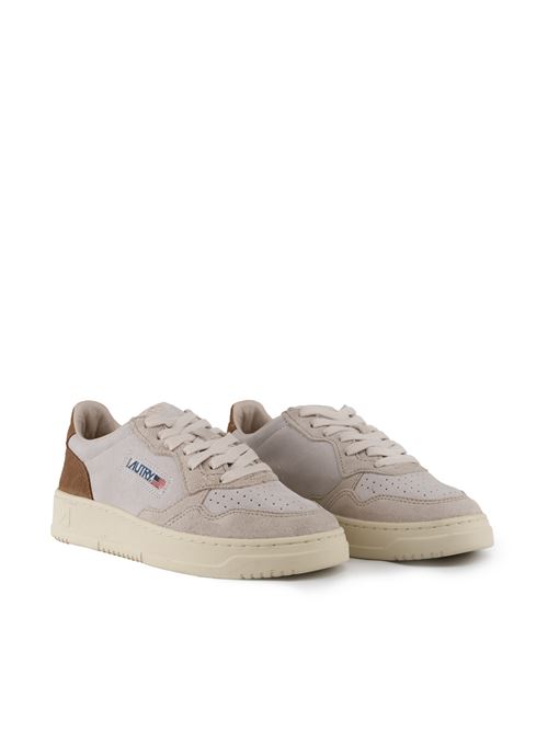 Sneakers Autry Medalist Low Tricolor in suede Sand e Cigar AUTRY | AULWTS01