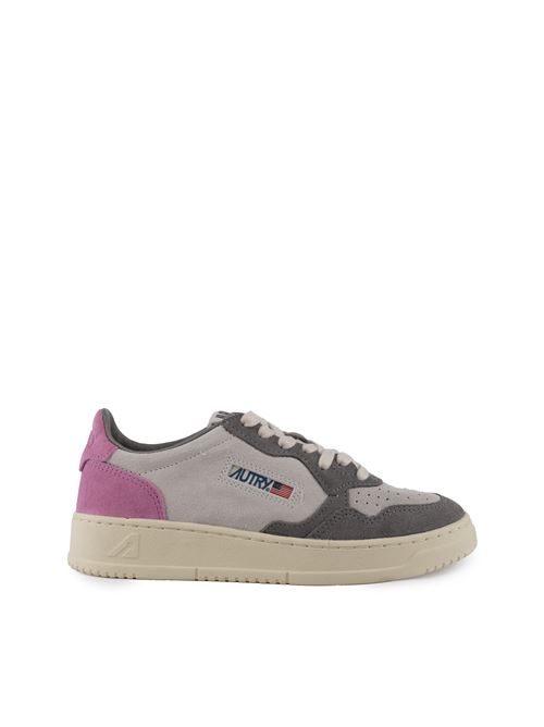 Sneakers Autry Medalist Low Tricolor in suede Rosa e Lavagna AUTRY | AULWTS09