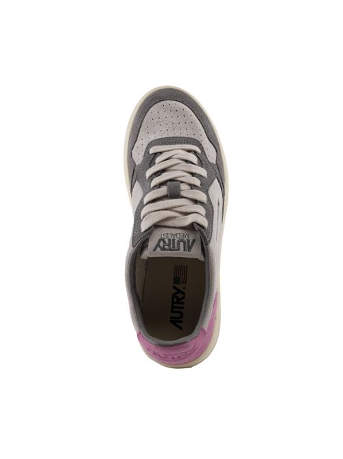 Sneakers Autry Medalist Low Tricolor in suede Rosa e Lavagna AUTRY | AULWTS09