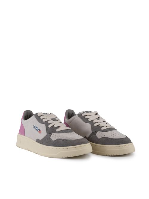 Sneakers Autry Medalist Low Tricolor in suede Rosa e Lavagna AUTRY | AULWTS09