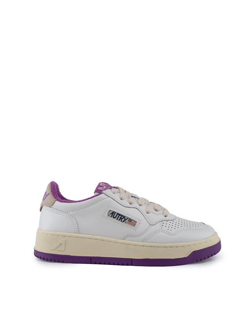 Sneakers Autry Medalist Low in pelle Bianco e Hyacint Violet AUTRY | AULWVS04