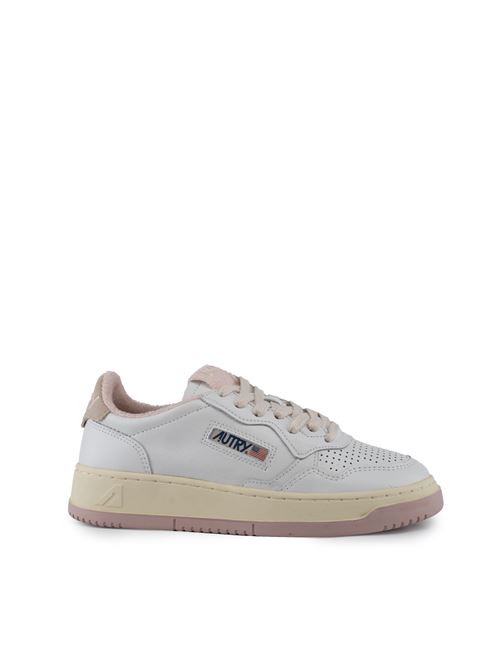 Sneakers Autry Medalist Low in pelle Bianco e Powder Pink AUTRY | AULWVS07