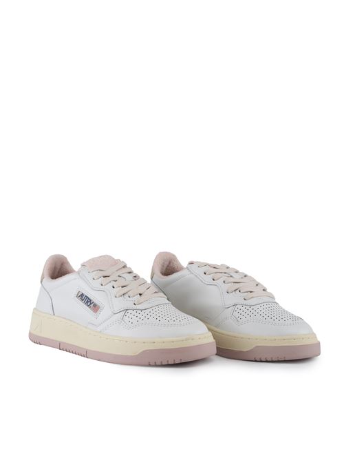 Sneakers Autry Medalist Low in pelle Bianco e Powder Pink AUTRY | AULWVS07